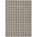 3' X 5' Coffee And Ivory Geometric Washable Indoor Outdoor Area Rug