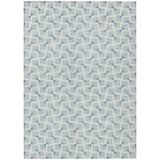 3' X 5' Sky Blue And Ivory Geometric Washable Indoor Outdoor Area Rug