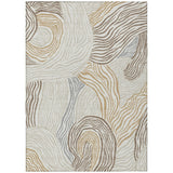 3' X 5' Ivory And Beige Ikat Washable Indoor Outdoor Area Rug