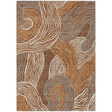 5' X 8' Orange And Copper Ikat Washable Indoor Outdoor Area Rug