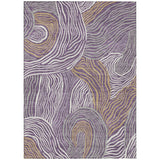 3' X 5' Purple And Ivory Ikat Washable Indoor Outdoor Area Rug