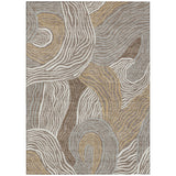 3' X 5' Taupe And Ivory Ikat Washable Indoor Outdoor Area Rug