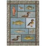 3' X 5' Teal Blue And Blue Floral Medallion Washable Indoor Outdoor Area Rug