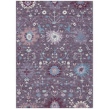 3' X 5' Plum And Lavender Faux Bois Washable Indoor Outdoor Area Rug