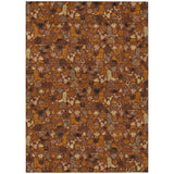 3' X 5' Brick Red And Red Stars Washable Indoor Outdoor Area Rug