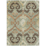 3' X 5' Green And Khaki Ikat Washable Indoor Outdoor Area Rug