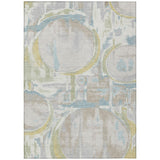 3' X 5' Ivory And Pearl Abstract Washable Indoor Outdoor Area Rug