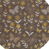 8' Brown And Walnut Round Abstract Washable Indoor Outdoor Area Rug