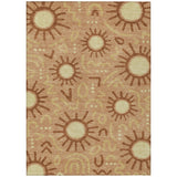 3' X 5' Copper And Orange Geometric Washable Indoor Outdoor Area Rug