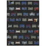 3' X 5' Black And Graphite Abstract Washable Indoor Outdoor Area Rug
