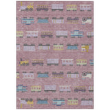 3' X 5' Blush And Pink Abstract Washable Indoor Outdoor Area Rug