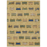 3' X 5' Gold And Brown Abstract Washable Indoor Outdoor Area Rug