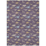 3' X 5' Plum And Purple Geometric Washable Indoor Outdoor Area Rug