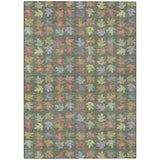 3' X 5' Green And Brown Geometric Washable Indoor Outdoor Area Rug
