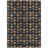 3' X 5' Black And Graphite Geometric Washable Indoor Outdoor Area Rug