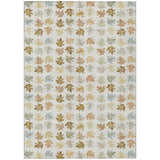 3' X 5' Ivory And Linen Geometric Washable Indoor Outdoor Area Rug