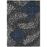 3' X 5' Black And Graphite Abstract Washable Indoor Outdoor Area Rug