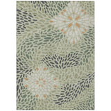 3' X 5' Green And Khaki Abstract Washable Indoor Outdoor Area Rug