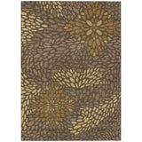 5' X 8' Chocolate And Brown Abstract Washable Indoor Outdoor Area Rug