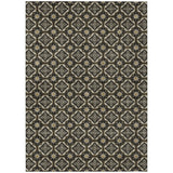 3' X 5' Black And Coffee Geometric Washable Indoor Outdoor Area Rug