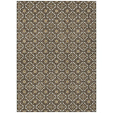 3' X 5' Chocolate And Brown Geometric Washable Indoor Outdoor Area Rug