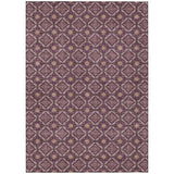 3' X 5' Eggplant And Purple Geometric Washable Indoor Outdoor Area Rug