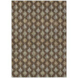 3' X 5' Chocolate And Brown Floral Washable Indoor Outdoor Area Rug