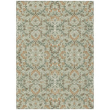 8' X 10' Green And Khaki Geometric Washable Indoor Outdoor Area Rug