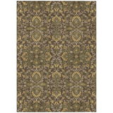 3' X 5' Chocolate And Brown Geometric Washable Indoor Outdoor Area Rug