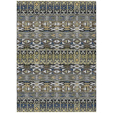 3' X 5' Gray And Graphite Geometric Washable Indoor Outdoor Area Rug