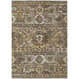 3' X 5' Brown And Taupe Cactus Washable Indoor Outdoor Area Rug