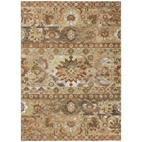 3' X 5' Gold And Saffron Cactus Washable Indoor Outdoor Area Rug