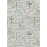 5' X 8' Beige And Brown Southwestern Washable Indoor Outdoor Area Rug