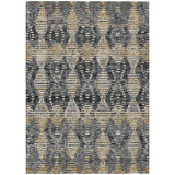 3' X 5' Black And Gray Floral Medallion Washable Indoor Outdoor Area Rug