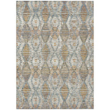 3' X 5' Ivory And Beige Floral Medallion Washable Indoor Outdoor Area Rug