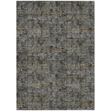 3' X 5' Black And Graphite Abstract Washable Indoor Outdoor Area Rug