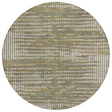 8' Beige And Brown Round Abstract Washable Indoor Outdoor Area Rug
