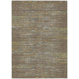 3' X 5' Brown And Taupe Abstract Washable Indoor Outdoor Area Rug