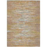 3' X 5' Copper And Orange Abstract Washable Indoor Outdoor Area Rug