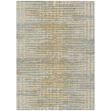 3' X 5' Ivory And Beige Abstract Washable Indoor Outdoor Area Rug