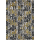 3' X 5' Black And Graphite Geometric Washable Indoor Outdoor Area Rug