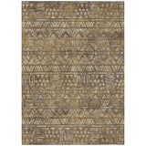 3' X 5' Chocolate And Brown Geometric Washable Indoor Outdoor Area Rug