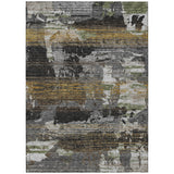 3' X 5' Black And Graphite Abstract Washable Indoor Outdoor Area Rug