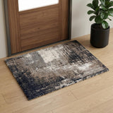 3' X 5' Ivory And White Abstract Area Rug