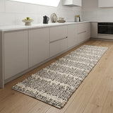 8' Gray And Beige Abstract Area Rug