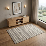4' X 6' Gray And Beige Abstract Area Rug