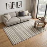 5' X 8' Gray And Beige Abstract Area Rug