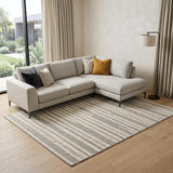 7' X 10' Gray And Beige Abstract Area Rug