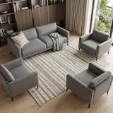 8' X 11' Gray And Beige Abstract Area Rug