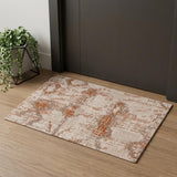 3' X 5' Rust And Beige Abstract Area Rug